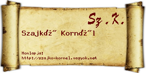 Szajkó Kornél névjegykártya