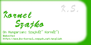 kornel szajko business card